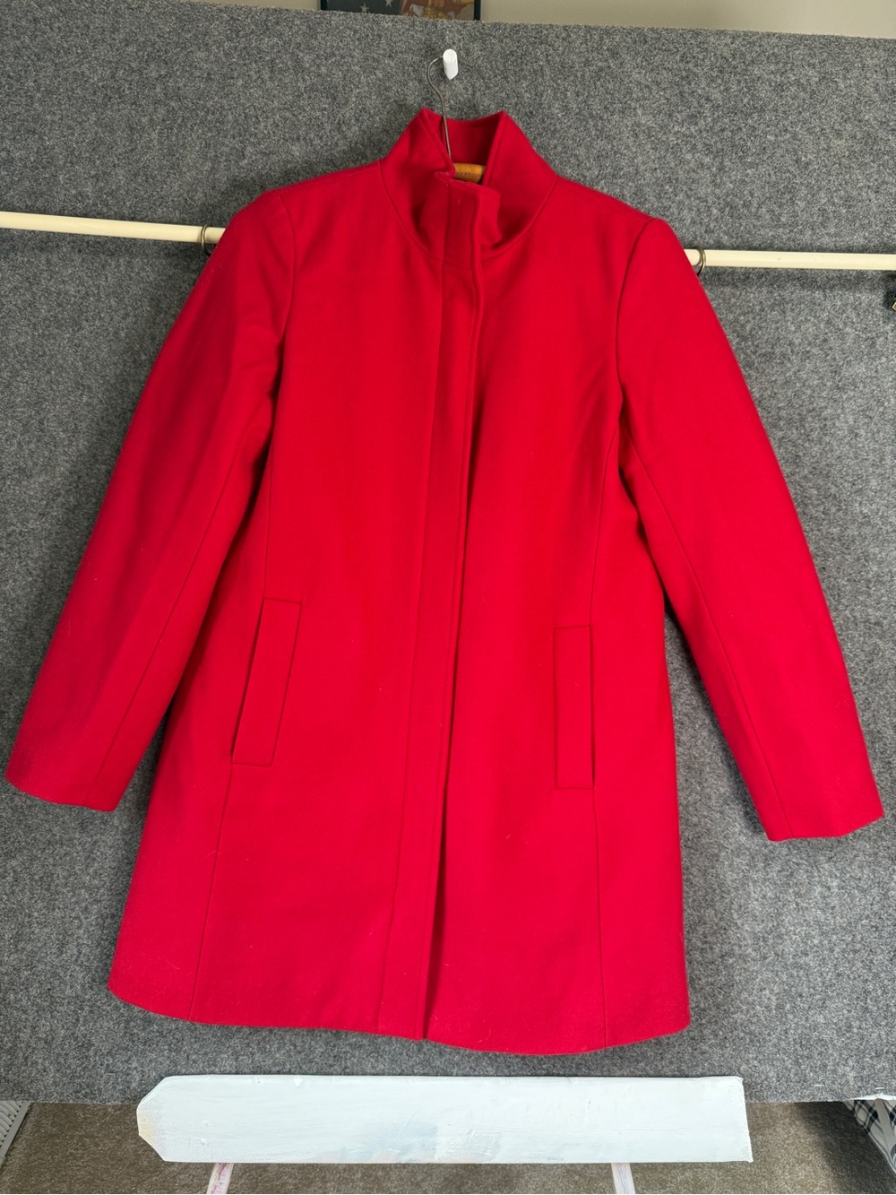 Lands’ End Women’s Size 8 Red Wool Blend PrimaLoft Gold Insulated Coat